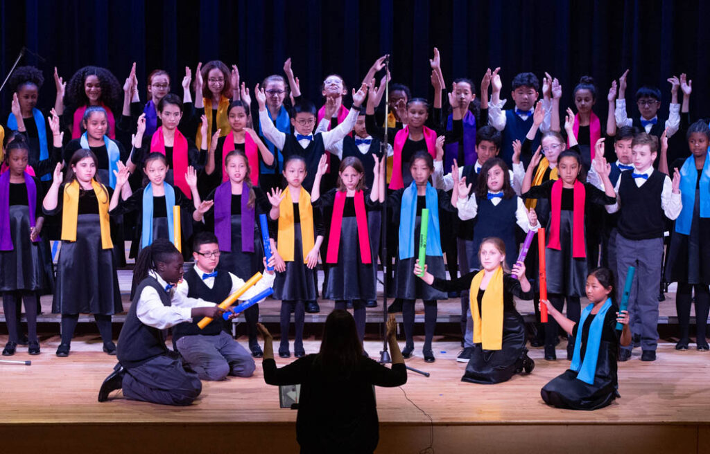 Choir of children singing on Founders day.