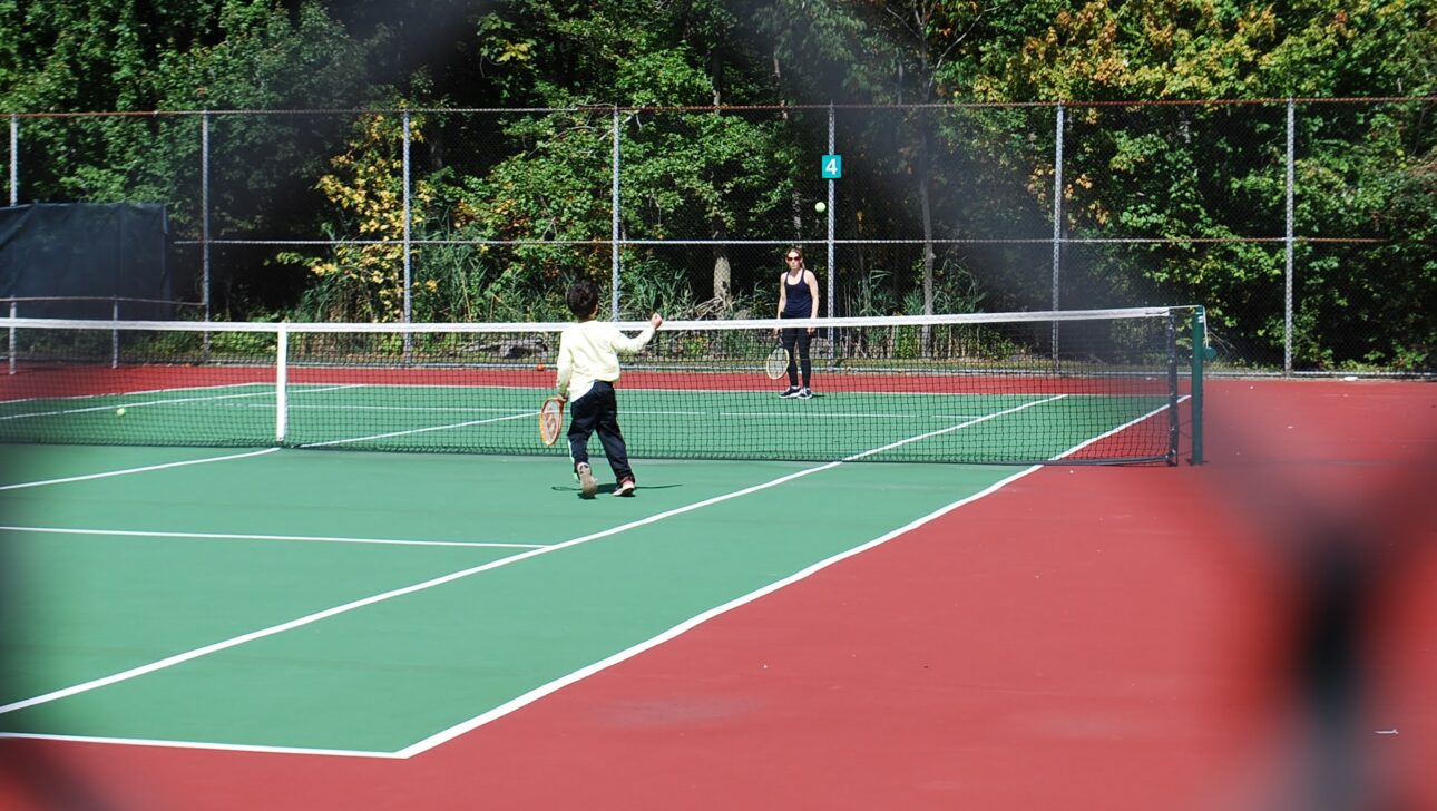 Outdoor tennis courts.