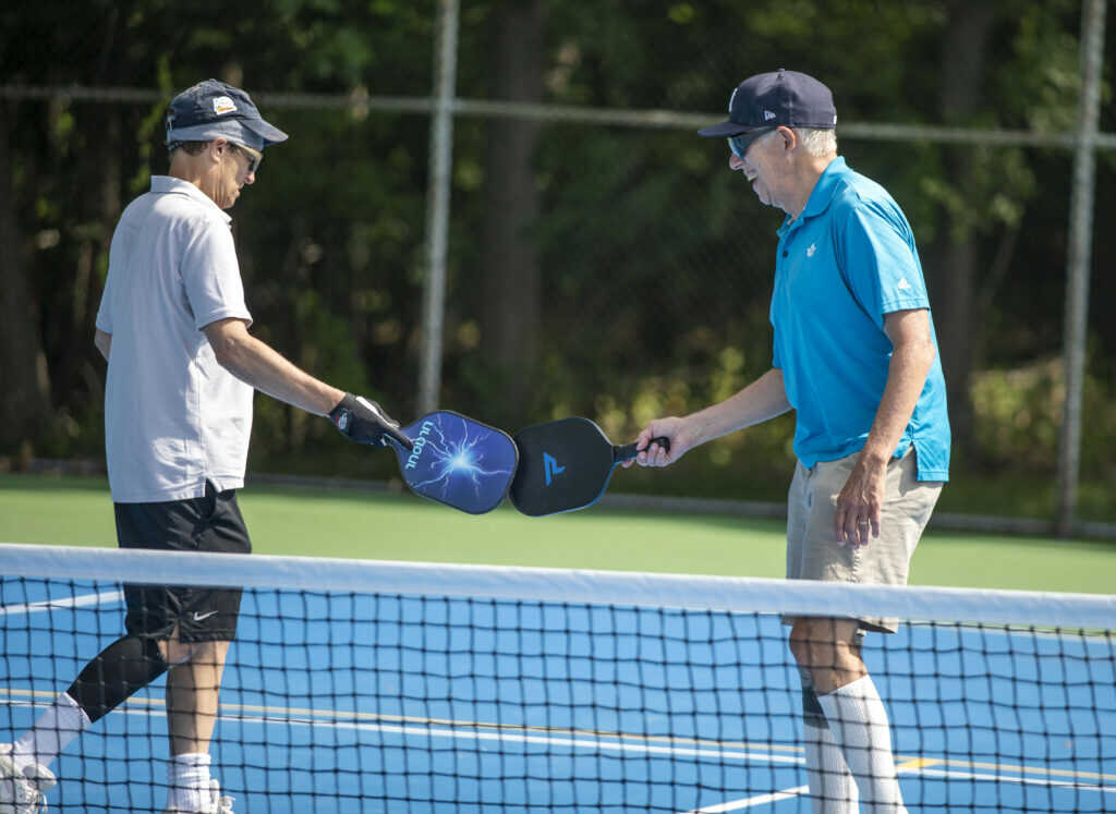 Pickleball Players on court at Kaplen JCC on the Palisades, NJ.