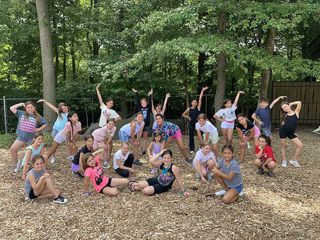 Campers enjoying a laugh-filled session at Kaplen JCC on the Palisades' Comedy Camp.